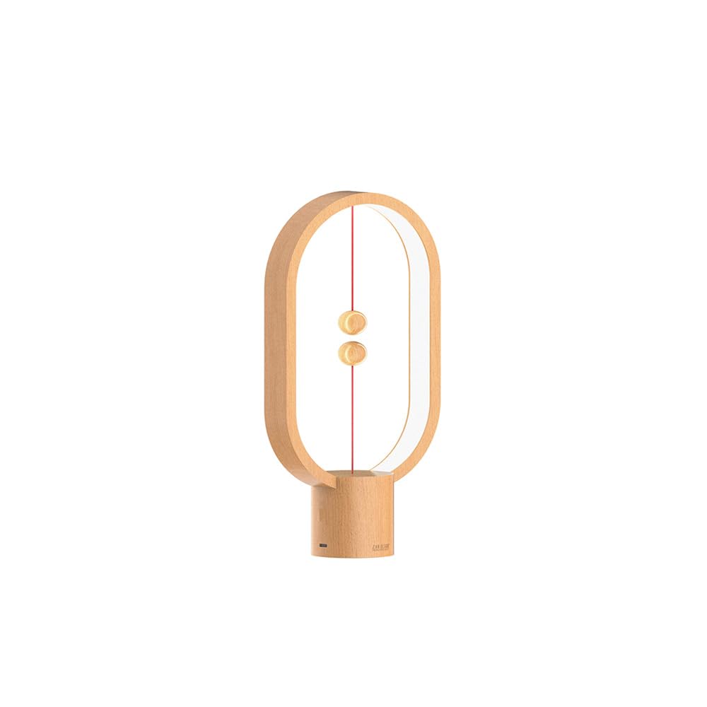 Xhope4u Bedroom Lamps - Mini Balance Lamp, Bedside Lamp, Nightstand Lamp, 3 Level Brightness Plug in Night Light for Home, Office, College Dorm (Wood Color)