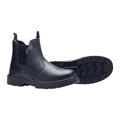 Blackrock Dealer Work Safety Boots, Steel Toe Cap, Chelsea Boots, Mens Womens Ladies, Safety Shoes, Gardening, Black, Horse Riding, Yard, Slip On Shoes, Lightweight - Size 9