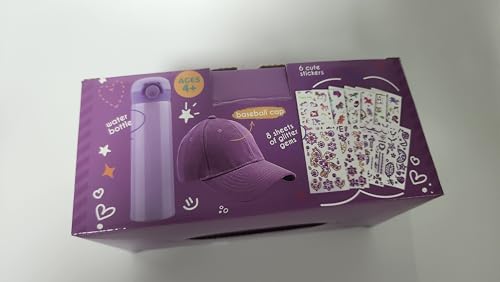 Gifts for Girls Age 4-12, Birthday Gifts Presents for Girls 5 6 7 8 9 10 11 Year Old, Back to School DIY Water Bottle and Baseball Cap Toys for Girl Craft Kit, Decorate Your Own Water Bottle Kids