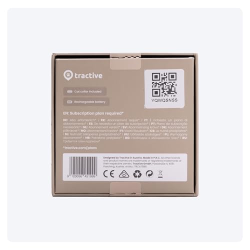 Tractive Smart Cat Tracker Mini | #1 Cat GPS | Real-Time Location Tracking | Territory & Location History | Safety Collar included (Brown)