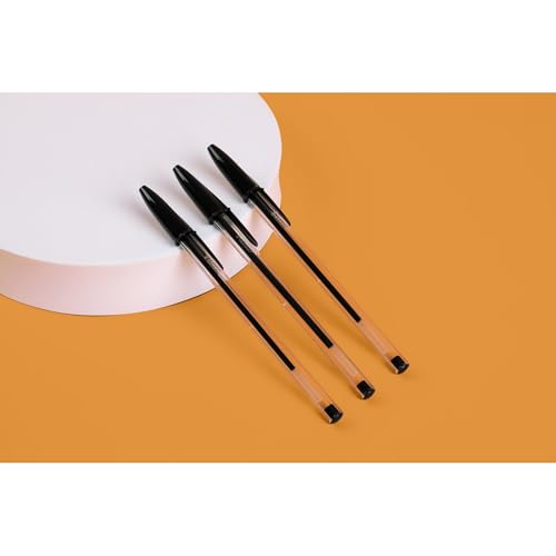 BIC Cristal Original Smudge Free Ballpoint Pens, Ideal for School, Black, Medium Point (1.0mm), Pack of 50