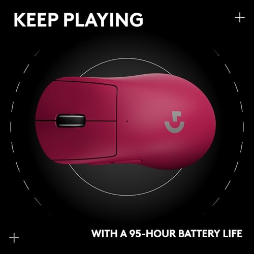 Logitech G PRO X SUPERLIGHT 2 Wireless Gaming Mouse, 60g Pro-Grade with 5 Programmable Buttons, 44k DPI Sensor, 8kHz Report Rate, USB-C Charging for PC/Mac - Black