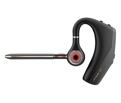Poly Voyager Legend 50 UC Bluetooth Headset with Charging Case - 4 Noise-Canceling Mics, AI NoiseBlockAI & WindSmart Tech - Bluetooth Headphones with Mic, Smart Call Controls, All-Day Comfort