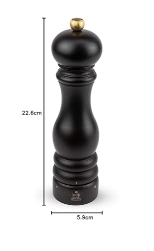 PEUGEOT - Paris u'Select 22 cm Pepper Mill - 6 Predefined Grind Settings - Made with PEFC Certified Wood - Made in France - Chocolate Colour