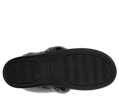Skechers Women's Cozy Campfire - Team Toasty Low Top Slippers, Black Black Microfiber Suede Faux Fur Line Blk, 6 UK