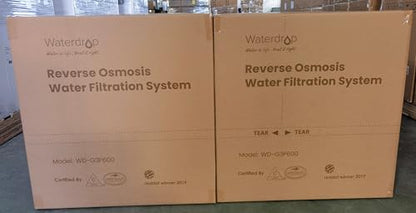 Waterdrop G3P600 Reverse Osmosis Water Filter, 600 GPD, Water Softener, Reduce TDS, Reduce Scale, Enhance the Flavor of Coffee and Tea, 2:1 Pure to Drain, Smart LED Faucet