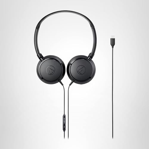 Audio-Technica ATH-S120C-BK USB-C Headphones, Black