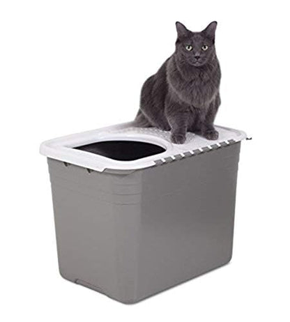 Petmate Enclosed Cat Litter Boxes - Top Entry Cat Litter Box Enclosure with Filter Lid, Made in USA