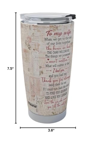 Macorner Gifts for Wife, Wife Gifts, Romatic Valentines day gifts for Her, Christmas gift for Old Couple, You & Me We Got This, Stainless Steel Tumbler 20oz I Love You Her, Anniversary Presents