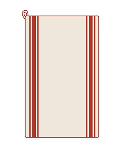 Aunt Martha's 18-Inch by 28-Inch Package of 3 Vintage Dish Towels,Cotton, Red Striped