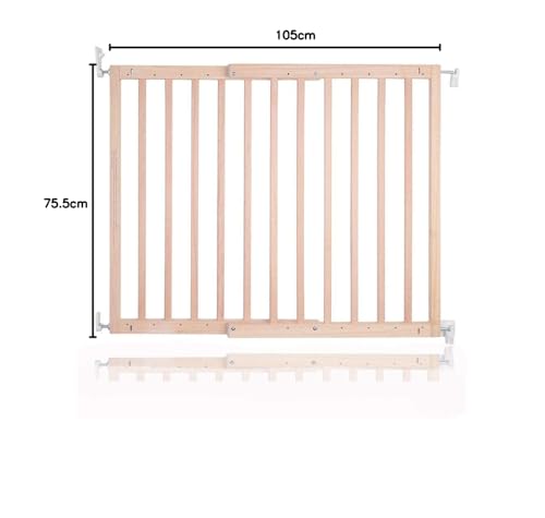 Safetots Chunky Wooden Screw Fit Stair Gate, Natural, 63.5cm - 105.5cm, Wood Baby Gate, Screw Fit Safety Barrier, Stylish Design and Practical Safety Gate, Easy Installation