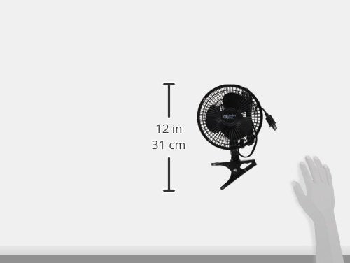 Comfort Zone Portable Clip on Fan, 6 inch Stroller Fan with Fully Adjustable Tilt, Quiet 2 Speed Bedside Fan, Mini Desk Fan, Table Fan, Easily Clip on to Desk, Stroller or Bedroom Nightstand, Black