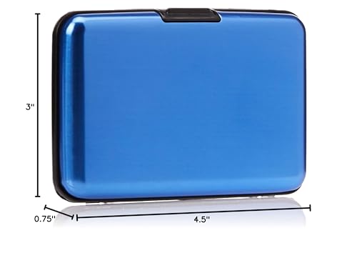Columbia Men?s Metal Hard Case RFID Credit Card Holder Wallet, Blue,One Size