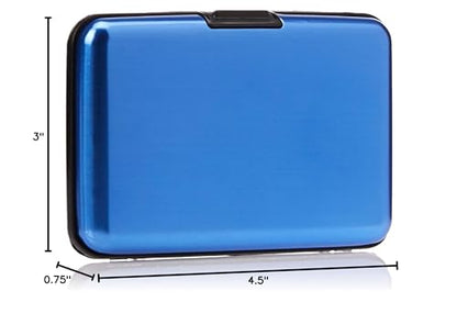 Columbia Men?s Metal Hard Case RFID Credit Card Holder Wallet, Blue,One Size