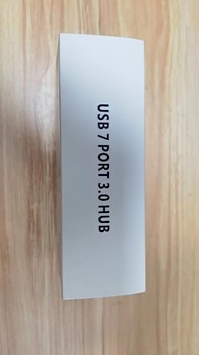 RSHTECH USB Hub Powered 7 Port USB 3.0 Data Hub Aluminum USB Extension Splitter with Individual On/Off Switch Universal AC to DC 5V Power Adapter (RSH-518)