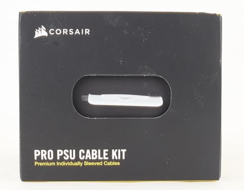 CORSAIR CP-8920224 Premium Individually Sleeved PSU Cables Pro Kit – Black, 2 Year Warranty, White