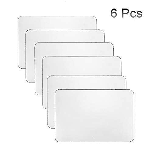 YoleShy 6 Pcs Plastic Placemats, Heat Resistant Washable Table Mats for Dining, Kitchen (17'' x 11''), Clear