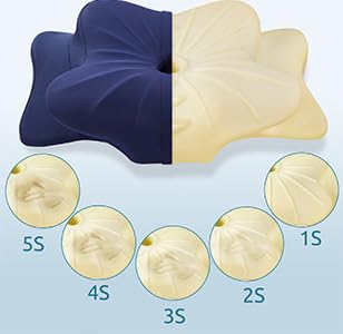 DONAMA Cervical Pillow for Neck and Shoulder,Contour Memory Foam Pillow,Ergonomic Neck Support Pillow for Side Back Stomach Sleepers with Pillowcase