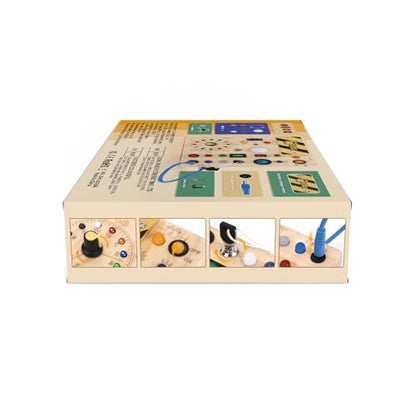 Konijiwa Toddler Toys Montessori Busy Board Toys for 1 2 3 Year old Boys Girls Wooden ToyS with With 10 Switches and 23 LED Lights Switch toy Sensory Learning Toys 1 2 Year old Baby Girls Boys Gifts
