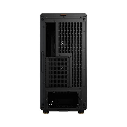 Fractal Design North Charcoal Black Tempered Glass Dark - Wood Walnut front - Glass side panel - Two 140mm Aspect PWM fans included - Type C USB - ATX Airflow Mid Tower PC Gaming Case