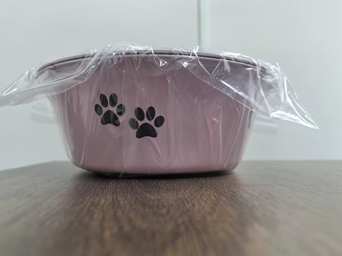 YUDANSI 860ml Pink Dog Bowls 2 Pack Small Medium Dogs Feeding Bowls Food Water Bowls with Non-Slip Silicone Sole, Stainless Steel Dog Dishes Elevated Raised Pet Feeder