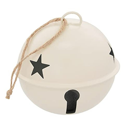 Haute Decor Jingle Bell Ornaments, Large Size 3.35-inch Diameter, 6-Pack (Ivory)