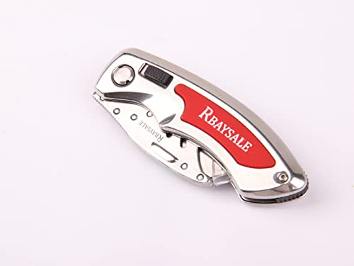 RBAYSALE Utility Knife Folding Heavy Duty Carpet Cutter with 5 SK5 Blades 420 Stainless Steel Retractable Box Cutter with Safety-Lock Design Craft Tradesman Knife 180g