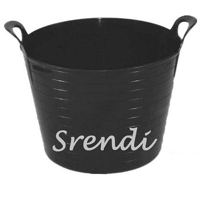 Easy Shopping 3 x 26 Litre Flexi Tub Garden Home Flexible Colour Rubber Storage Container Bucket Polyethylene Flex Tub- MADE IN U.K. (Black)