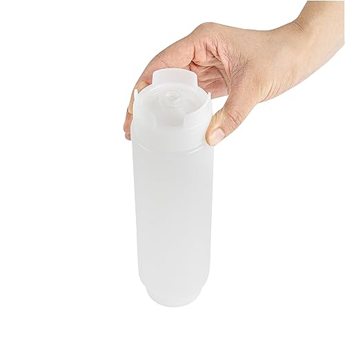 Restaurantware 16oz. FIFO Inverted Plastic Squeeze Bottle with Refill and Dispensing Lids - First In First Out - Perfect for Restaurants Catering and Food Trucks - 1ct box