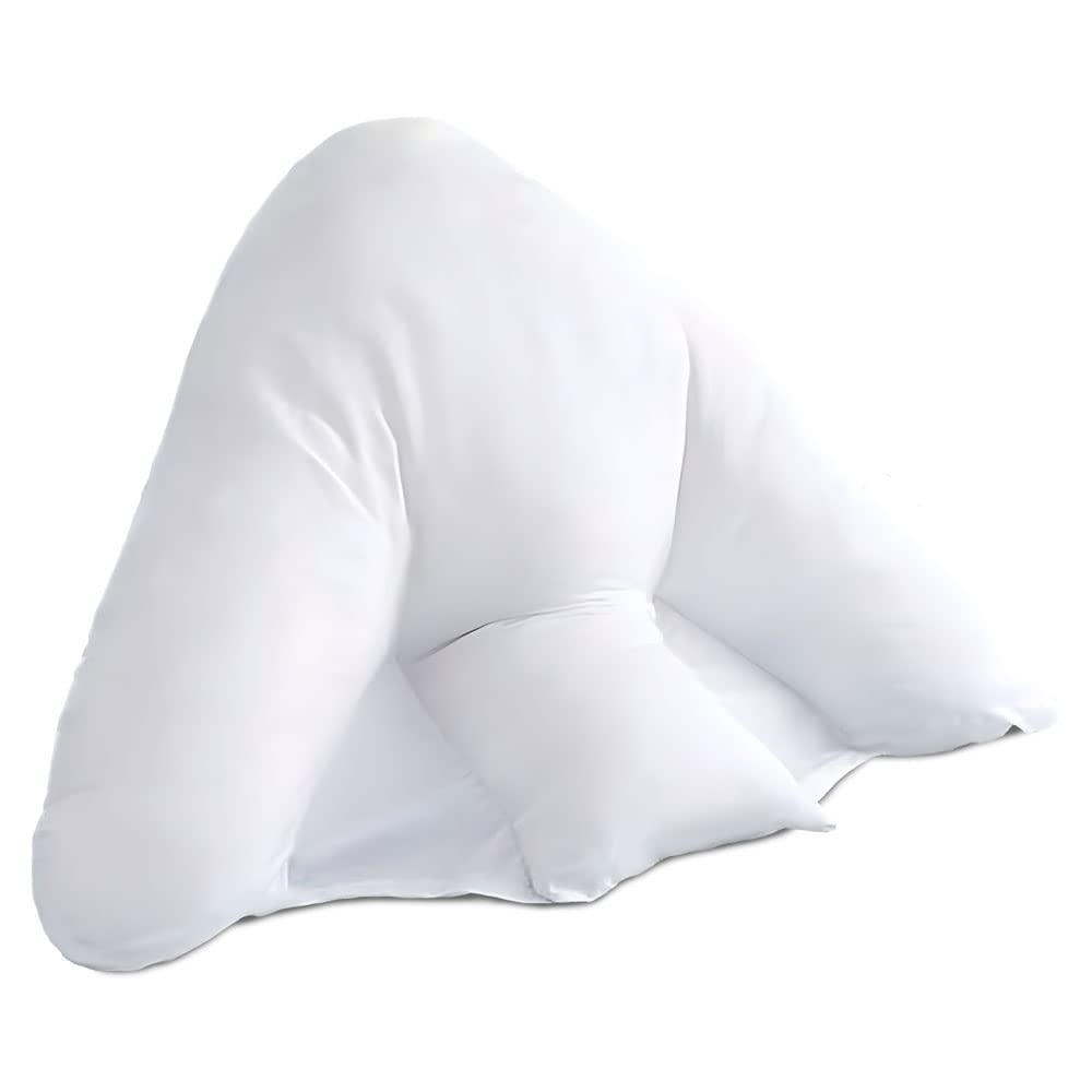 Lancashire Textiles Orthopaedic Batwing Shaped Neck & Back Support Pillow for Help with Cushioning and Sitting Complete with White Removable Pillowcase