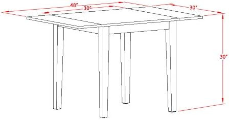 East West Furniture NDVA3-LWH-W 3 Piece Modern Dining Table Set Contains a