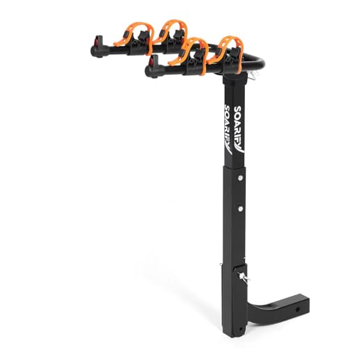 Soarify Bike Rack for Car, SUV, RV, Bike Rack Hitch Mount, Hitch Bike Rack 2, Up to 70 lbs Load Bicycle Rack Carrier Rubber Straps, Tilt Release, Bike Rack with 2" Hitch for Cars (2 Bikes)