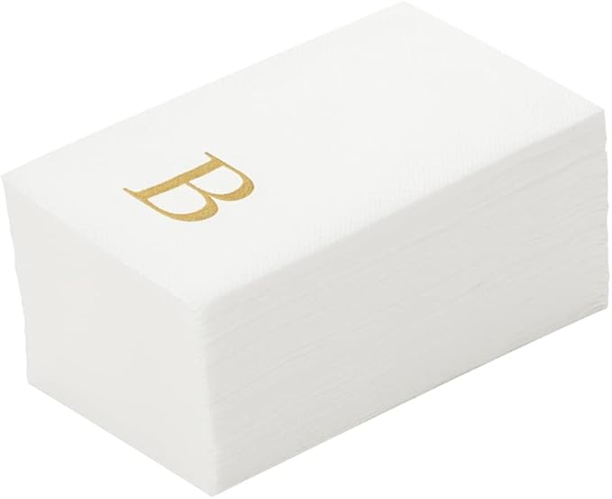 Luxenap 15.8 X 7.9 Inch Linen-Feel Guest Towels, 50 Lettered Hand Towels