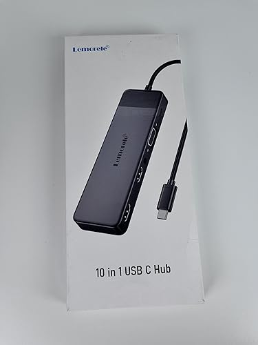 Docking Station USB C Hub 3*Display- 10 in 1, Lemorele USB C Dock 2*HDMI Adapter 4K, 3 USB 3.0/2.0, VGA, PD 100W, Audio, SD/TF, for HP Laptops, ThinkPad, MacBook, Surface