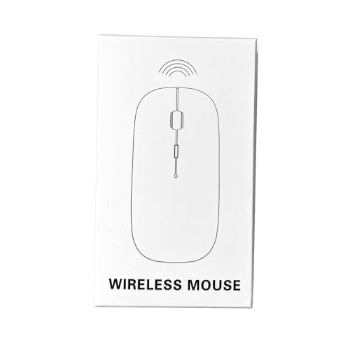Wireless Bluetooth Mouse for MacBook Pro/Air/Mac/iPad/Laptop/Desktop/Mac/PC/Computer/Phone-Portable Slim Silent Office Mice with USB-C Adapter 2.4 GHz USB Mice (WhiteSilver)