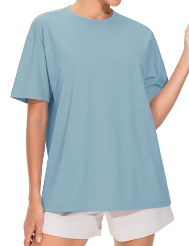 THE GYM PEOPLE 2 Pack Women's Oversized T Shirts Casual Loose Fit Short Sleeve Tops Summer Crewneck Basic Tees