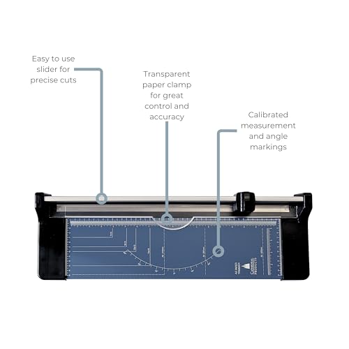 Cathedral Products A3 Rotary Paper Trimmer Cutter with Metal Base - 460mm x 120mm Cutting Table