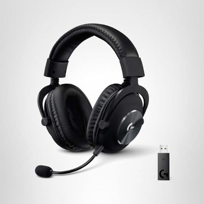 Logitech G PRO X Wireless Lightspeed Gaming Headset with Blue VO!CE Mic Filter Tech, 50 mm PRO-G Drivers, and DTS Headphone:X 2.0 Surround Sound, 20+ Hour Battery Life - Black