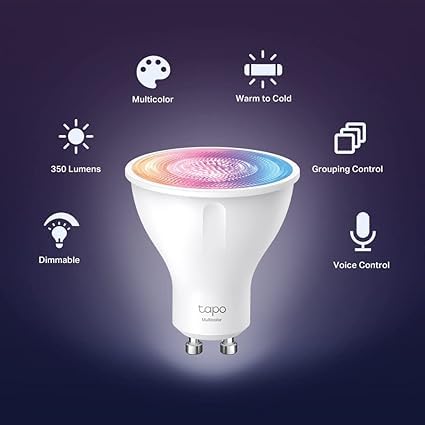 Tapo L630 (4-Pack) Smart Bulb, Alexa Light Bulb, Smart Light Bulb Spotlight, GU10 Lamp Base, 16 Million Colours, White Tunable, High Lumen & Dimmable, Remote Control, Voice Control Alexa & Google