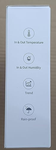 VOCOO Wireless Thermometer Indoor Outdoor Hygrometer with 1 Remote Sensors,Digital Humidity Temperature Gauge Meter Monitor with Backlit Clock Min/Max Value, ℉/℃ Air Indicator for Home, Greenhouse