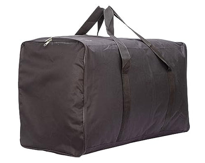 Extra Large Foldable Duffel Bag for Travel – Heavy-Duty Cargo Bag with Zippers & Reinforced Handles, TSA Approved, Water-Resistant, Security strap, black, 88.90 cm, Heavy-duty Cargo Duffel