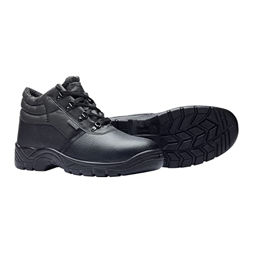 Blackrock Chukka Work Boots, Safety Boots, Safety Shoes, Steel Toe Cap, Mens Womens Ladies, Work Shoes, Black, Gardening, Lightweight, Leather, Wide Fit, Non Slip, On Site - Size 9