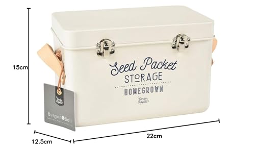 Burgon & Ball Seed Packet Storage Tin, Stone Cream