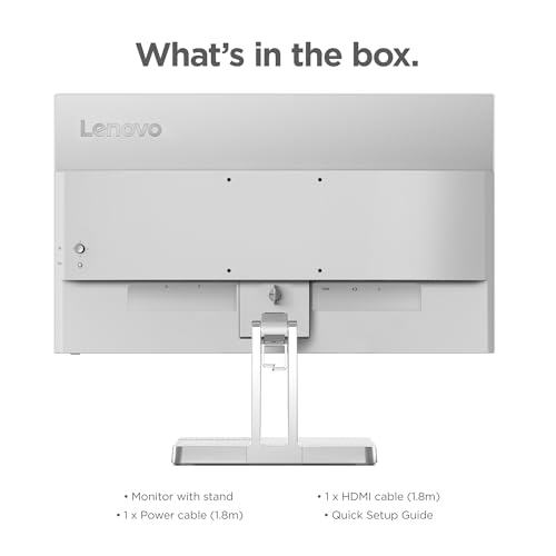 Lenovo L22e-40 Monitor, 21.45” FullHD Resolution, 250 nits Brightness, 75Hz Refresh Rate, AMD FreeSync, HDMI and VGA Ports, Tilt-Adjustable Stand, Natural Low Blue Light, Cloud Grey