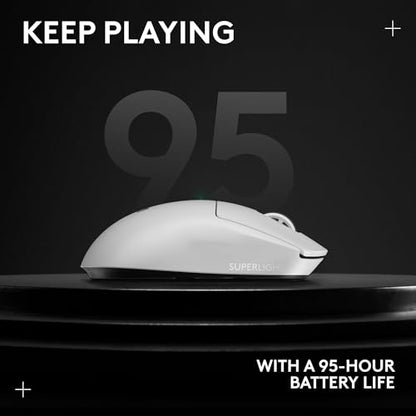 Logitech G PRO X SUPERLIGHT 2 Wireless Gaming Mouse, 60g Pro-Grade with 5 Programmable Buttons, 44k DPI Sensor, 8kHz Report Rate, USB-C Charging for PC/Mac - Black