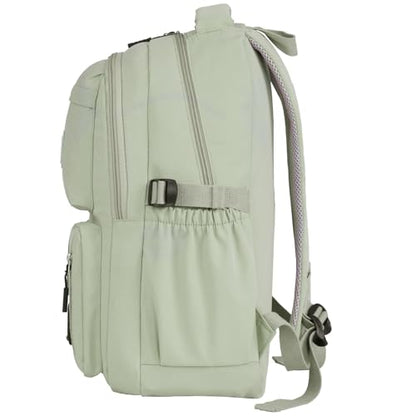 FIORETTO Lightweight School Backpack Womens, Cute School Bag for Teenager Girls, 14 Inch Laptop Rucksack Casual Daypack Backpack for Travel College Work Green