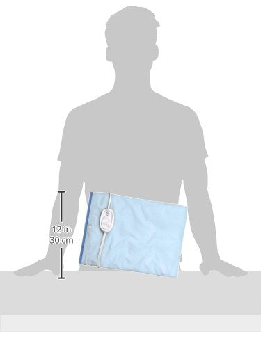 Sunbeam Standard Size Heating Pad, 12"x 15", For Back, Neck, Shoulder, and Period Cramp Pain Relief, 3 Heat Settings, Compact Storage Solution, Auto Shut-Off, Machine-Washable, Gifts For Mom & Wife, FSA/HSA Eligible, Grey
