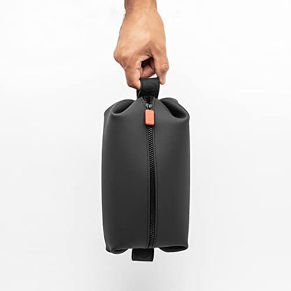 TOOLETRIES The Koby Dopp Kit - Silicone Toiletry Organizer, Bathroom Travel Bag - Heavy-Duty Zipper, Leak Resistance, Easy to Clean - 9" x 4.5" x 4.5" - Charcoal