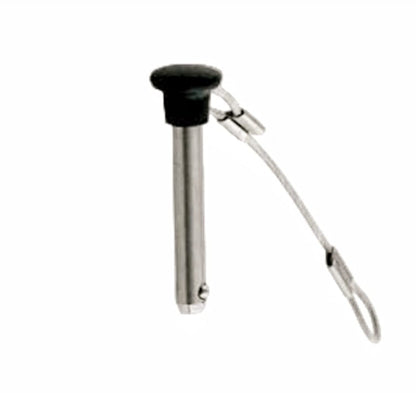 4Pcs Diameter 3/16" Stainless Steel Black Nylon Head Pin With Lanyard - Marine Bimini Top Pull Pins for Swivel Ball Deck Hinge Quick Release (4)