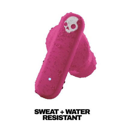 Skullcandy Smokin’ Buds Wireless Earbuds, Bluetooth Headphones, Noise Isolating Fit, Up to 20 Hours Battery, IPX4 Sweat and Water Resistant, Microphone for iPhone Android - Pink